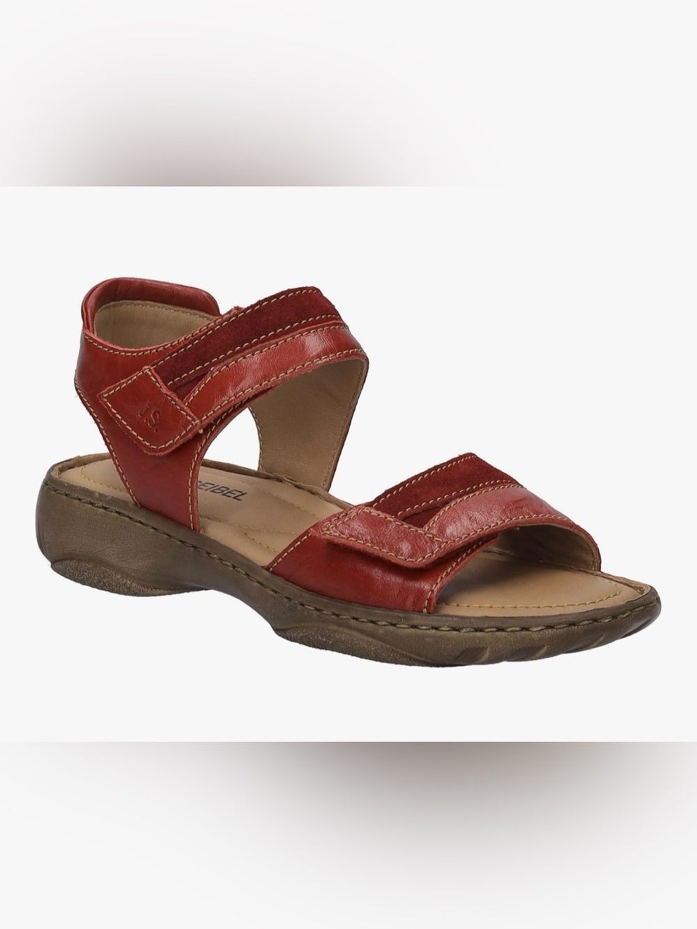 Josef Seibel Comfortable Women's Red Leather Sandals Size 39